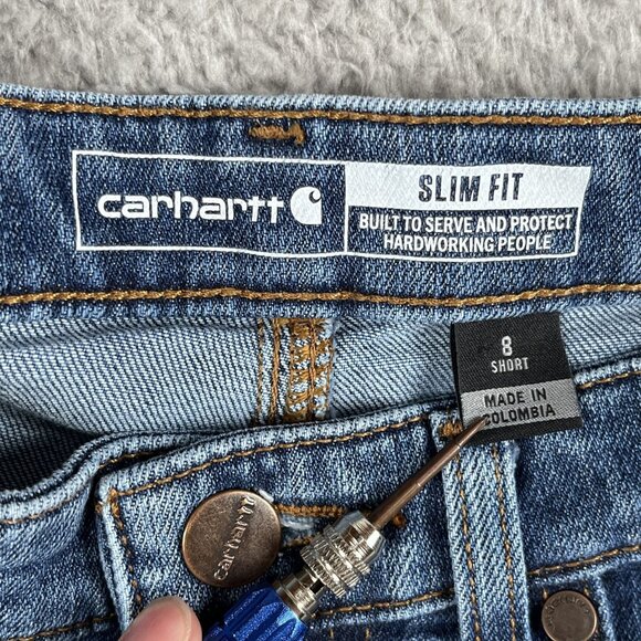 Carhartt Womens Slim Fit Blue Jeans Sz 8 Short (Fits 30 x 26.5) - Picture 4 of 7